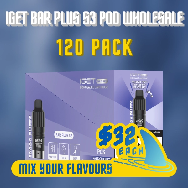 IGET Bar Plus S3 Pod Wholesale 120 Pack
